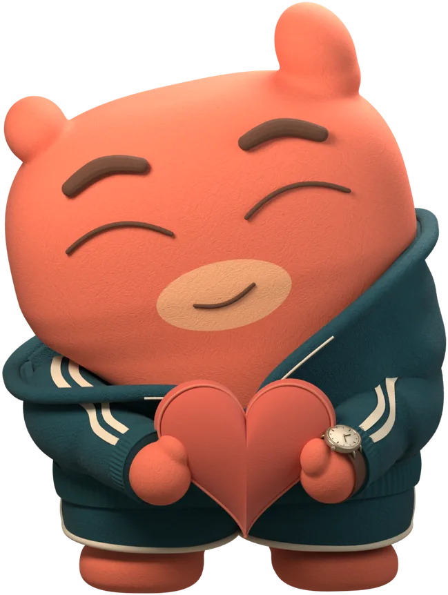 Kento holding a paper heart with both hands.